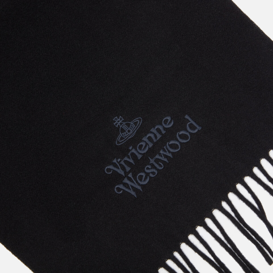 Vivienne Westwood Embroidered Logo Wool Scarf