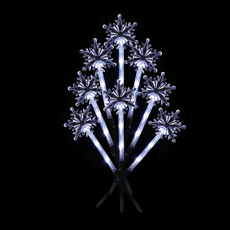 Snowflake LED Stake Lights 8 Pack Outdoor Christmas Decorations Homebase
