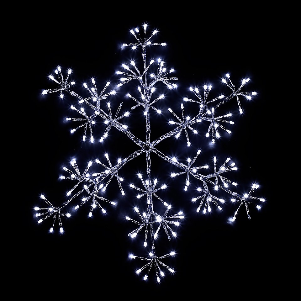 Silver Snowflake Flashing LED Outdoor Christmas Light Decoration