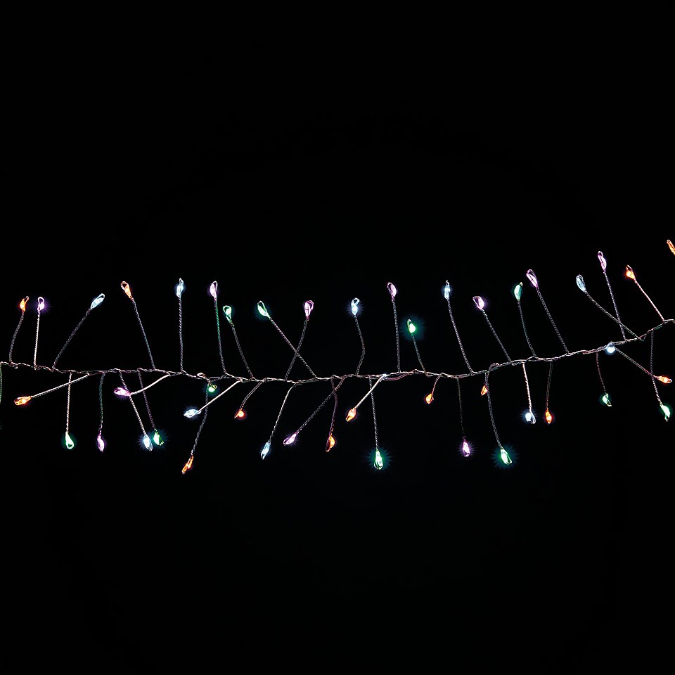 480 LED Silver and Rose Gold Copper Wire Multi Function Cluster