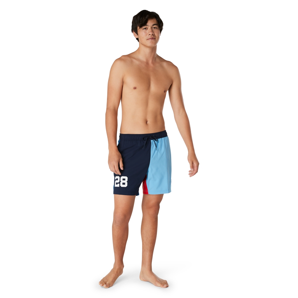 Men's Colorblock Redondo Edge 17" Volley Swim Trunks Navy