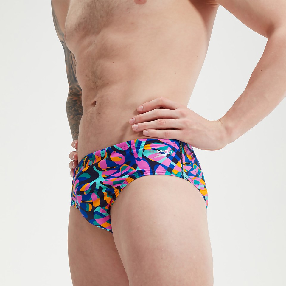 Men's Club Training 8cm Allover Digital Brief Blue/Mango