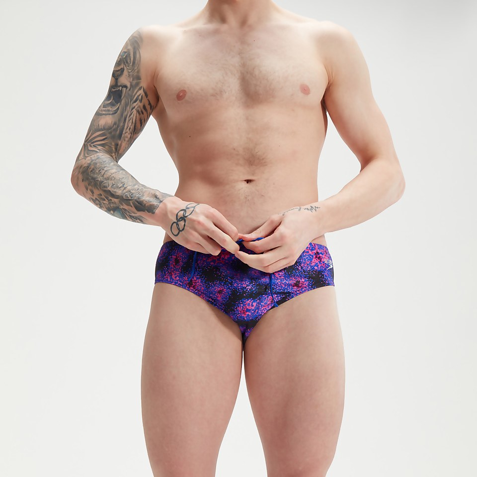 Men's Club Training 8cm Allover Digital Brief Black/Blue