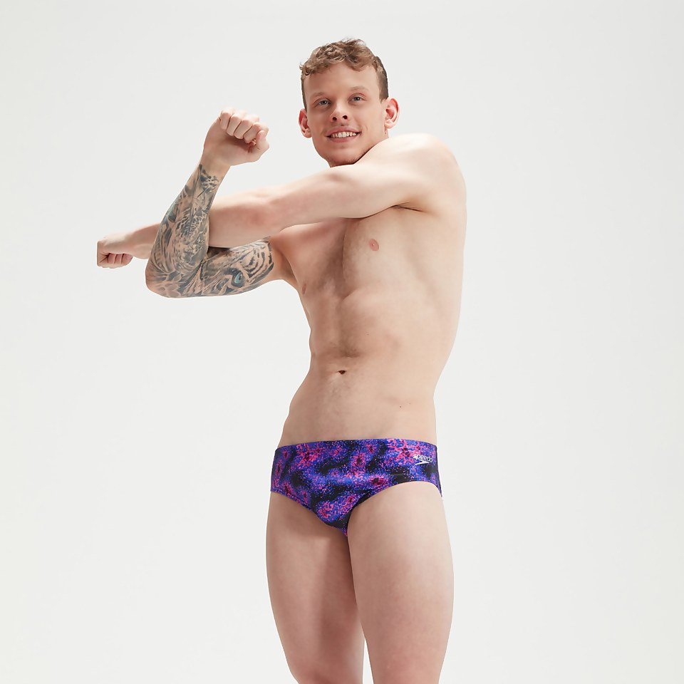 Men's Club Training 8cm Allover Digital Brief Black/Blue