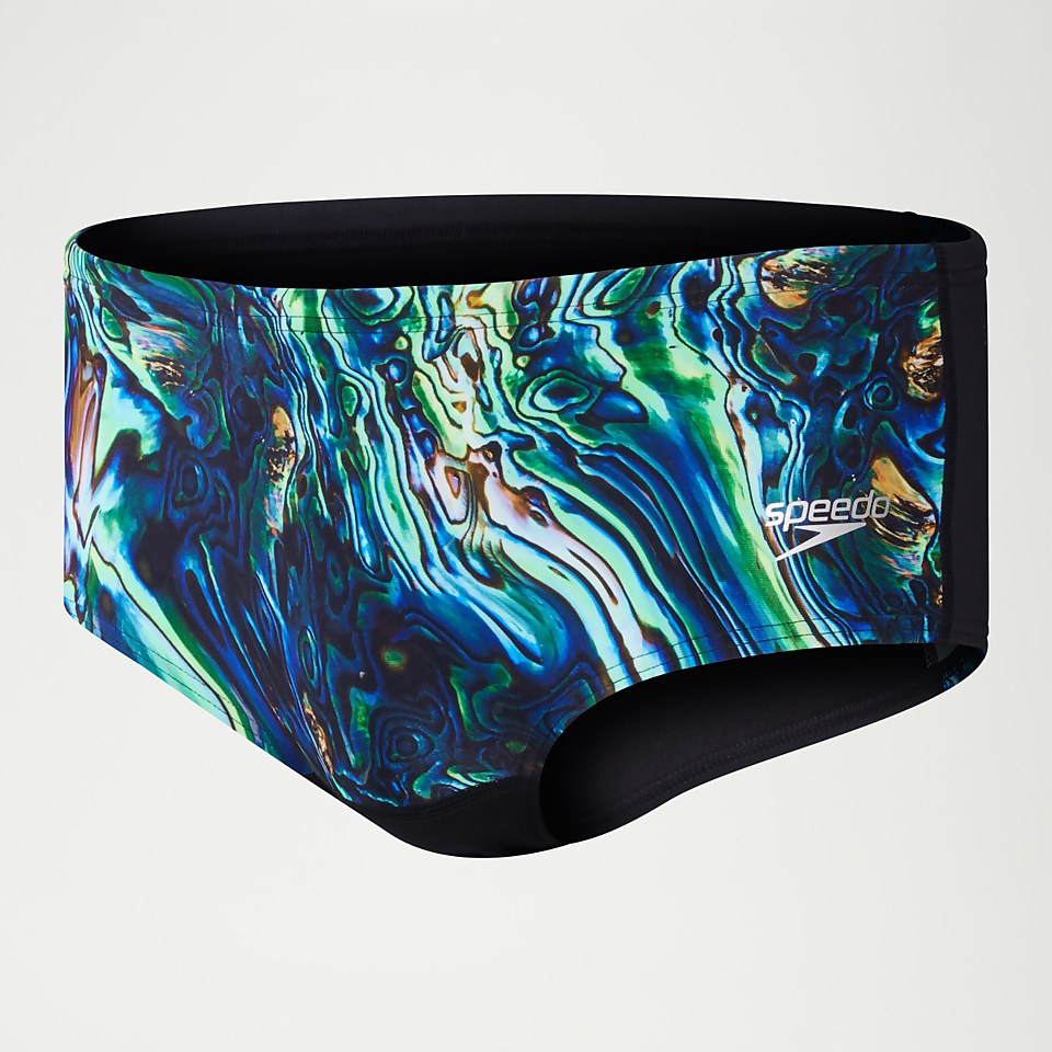Placement Digital-Badehose 14 cm für Herren Schwarz/Blau