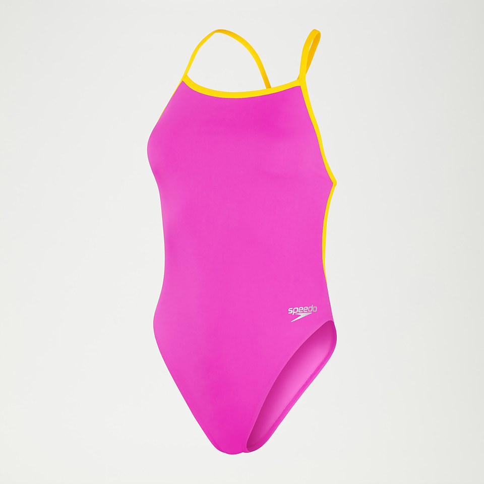 Maillot de bain Femme Club Training Solid dos en V violet/mangue