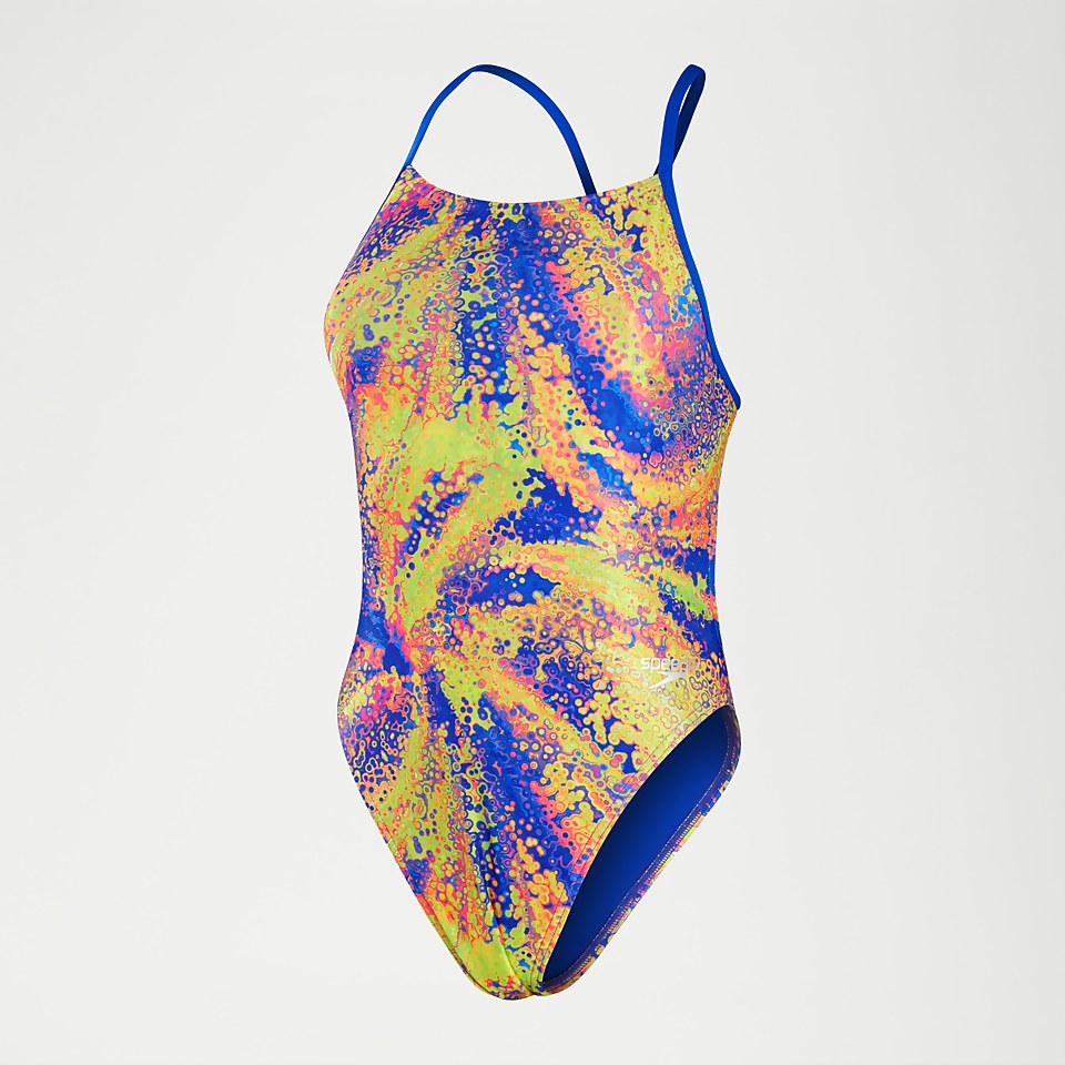 Women's Club Training Allover Digital Tie Back Swimsuit Green/Mango