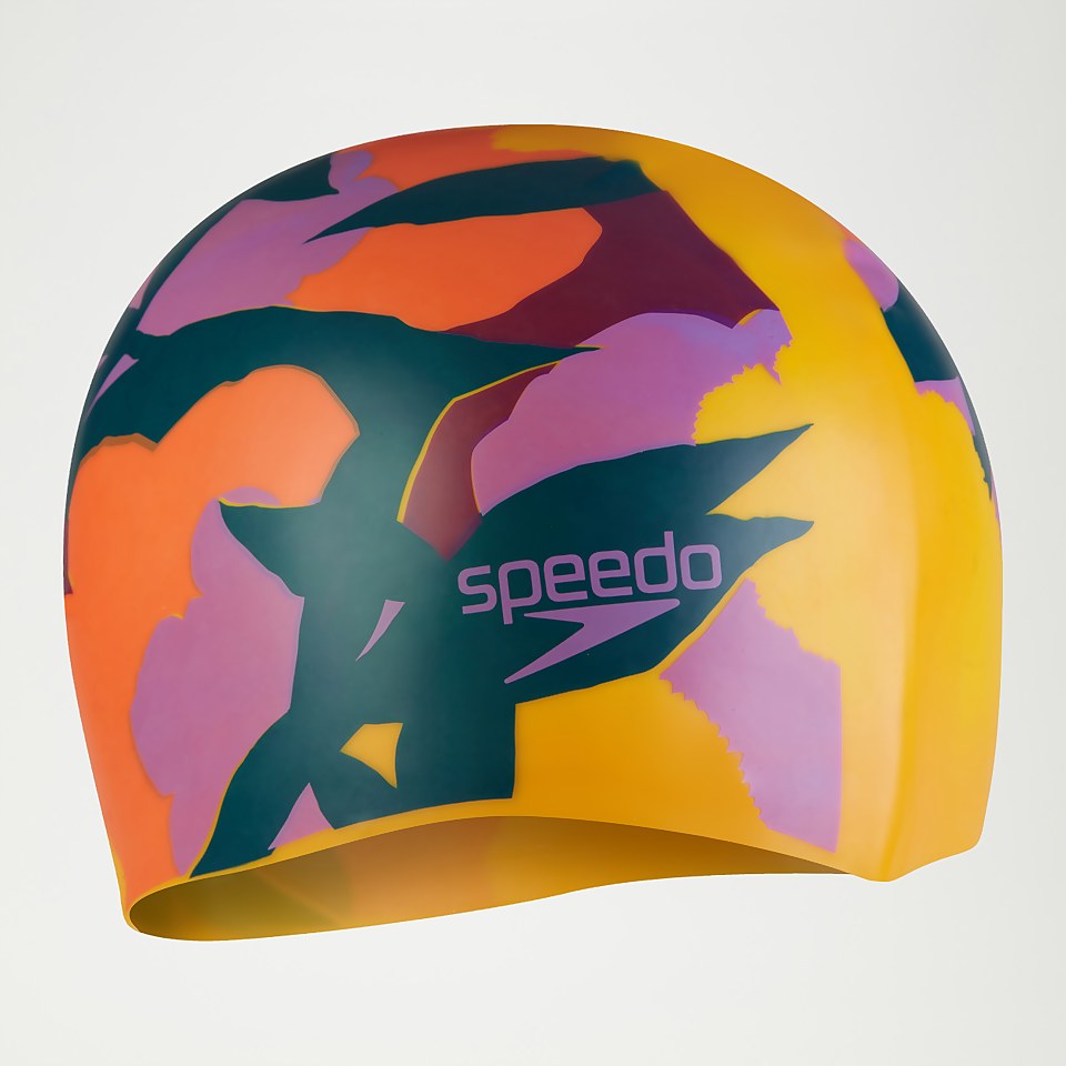 Adult Long Hair Printed Cap Violet/Mango