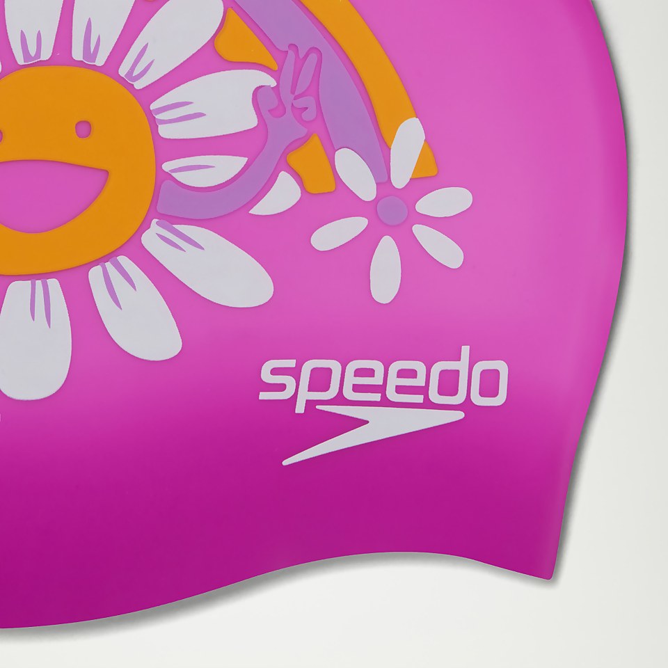 Junior Printed Silicone Cap Pink/Violet
