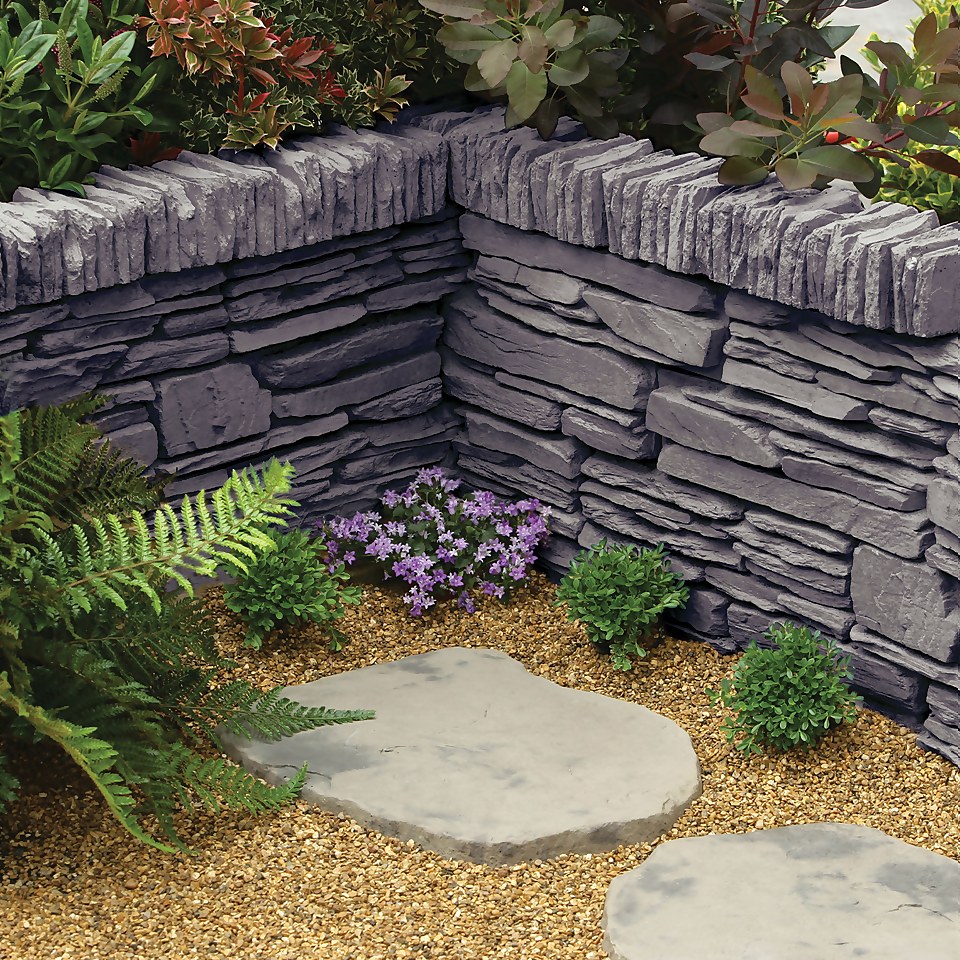 Stylish Stone Daleside Walling Half Block - Slate