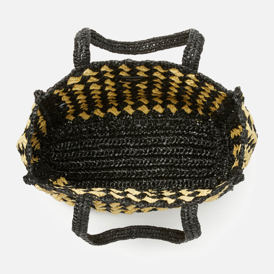 Kate Spade New York High Tide Striped Crochet Raffia Medium Tote Bag