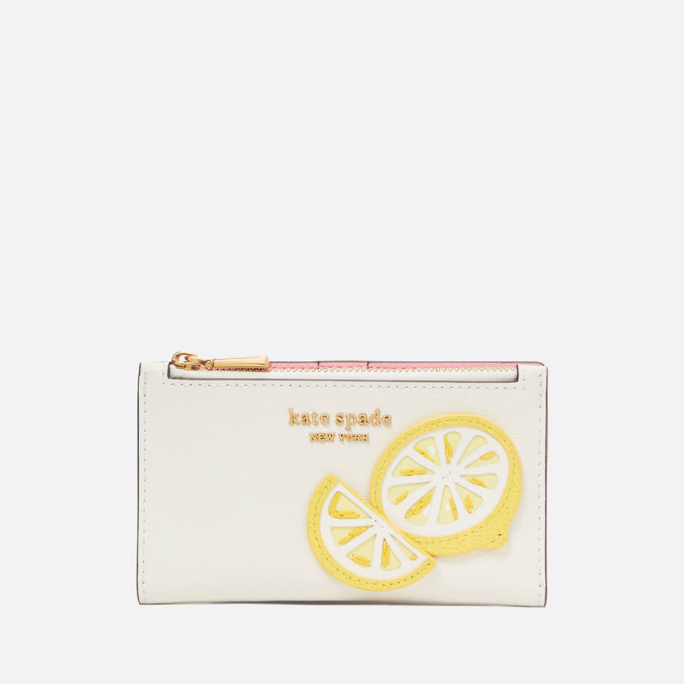 Kate Spade New York Lemon Drop Lemon Appliqued Saffiano Leather Bifold Wallet