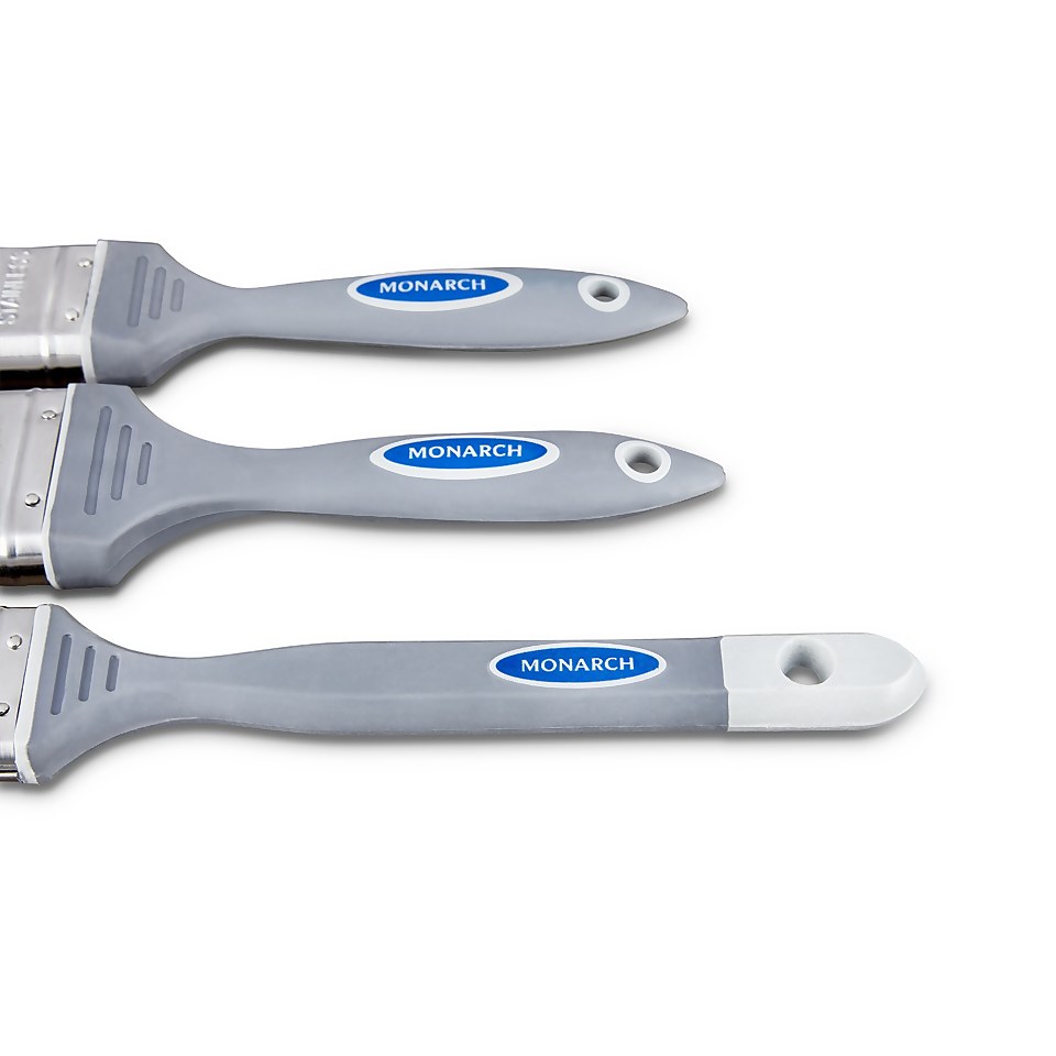Monarch All Purpose Paint Brush Set 3 Pack Homebase