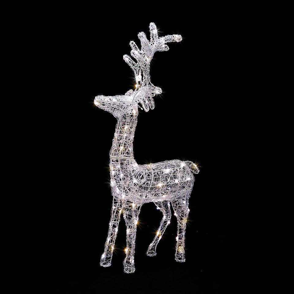 Acrylic LED Reindeer 3in1 Warm, Cool & Mixed White 3D Outdoor