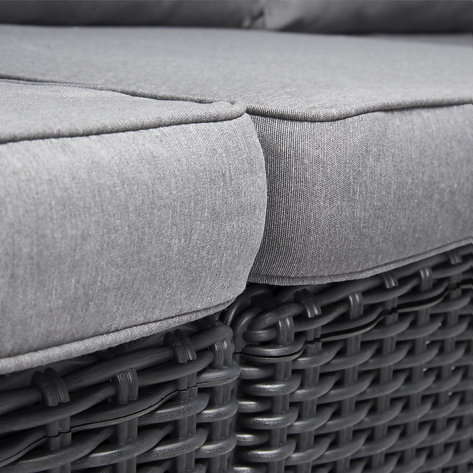 Keter California 2 Seater Outdoor Balcony Garden Furniture Chaise Lounge Graphite with Grey