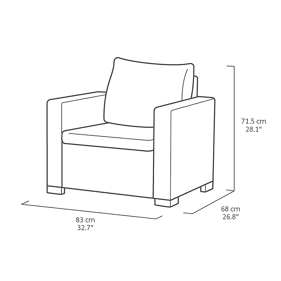Keter California 4 Seater Outdoor Garden Furniture Lounge Set