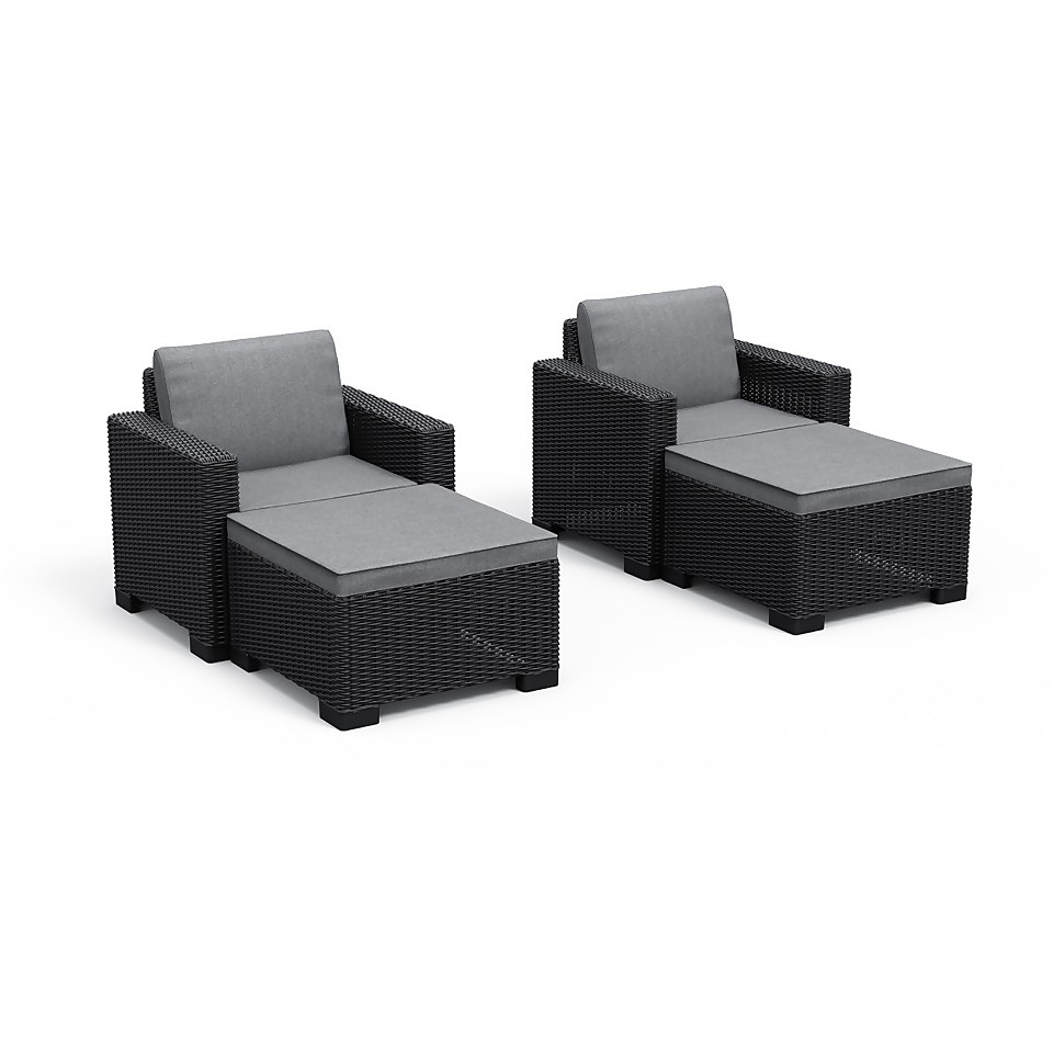Keter California 2 Seater Outdoor Balcony Deluxe Garden Furniture Set