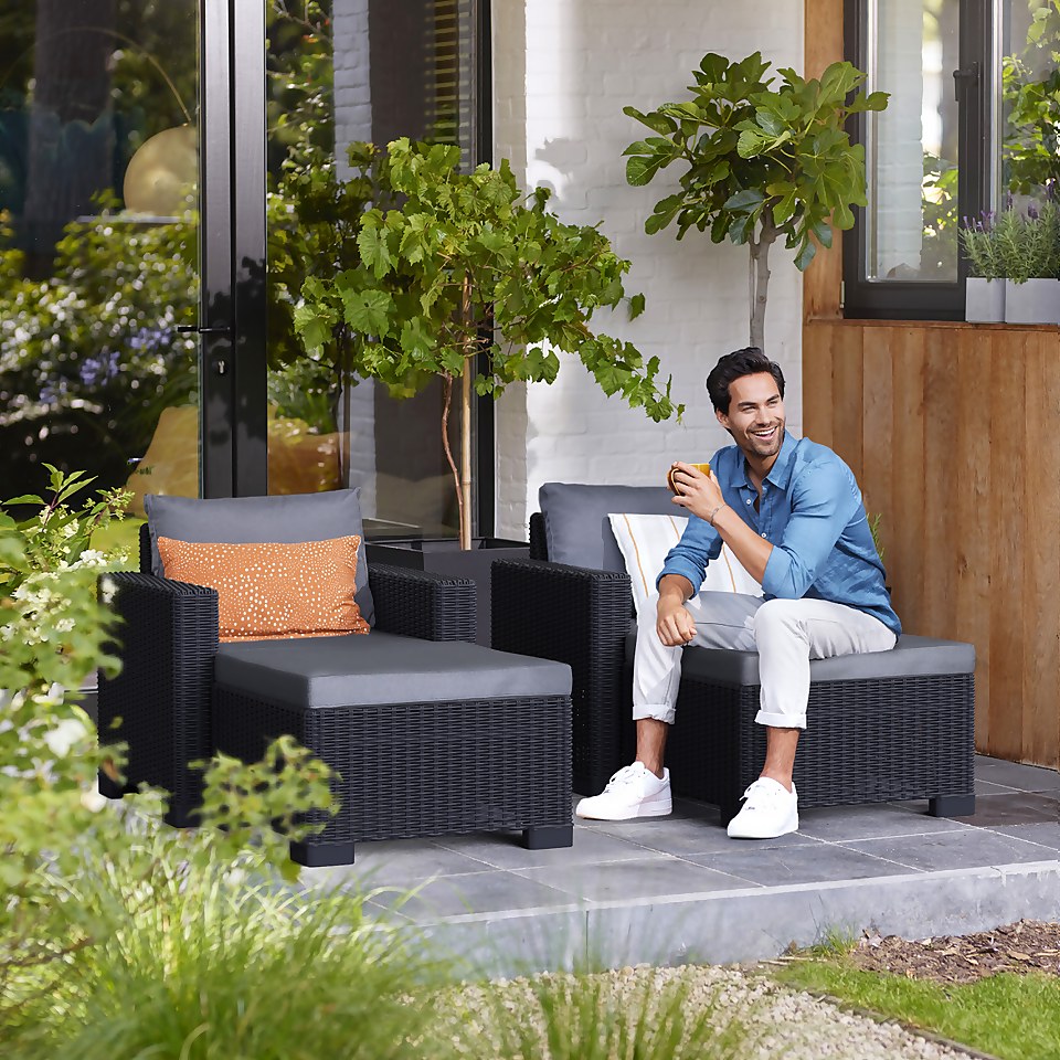 Keter California 2 Seater Outdoor Balcony Deluxe Garden Furniture Set