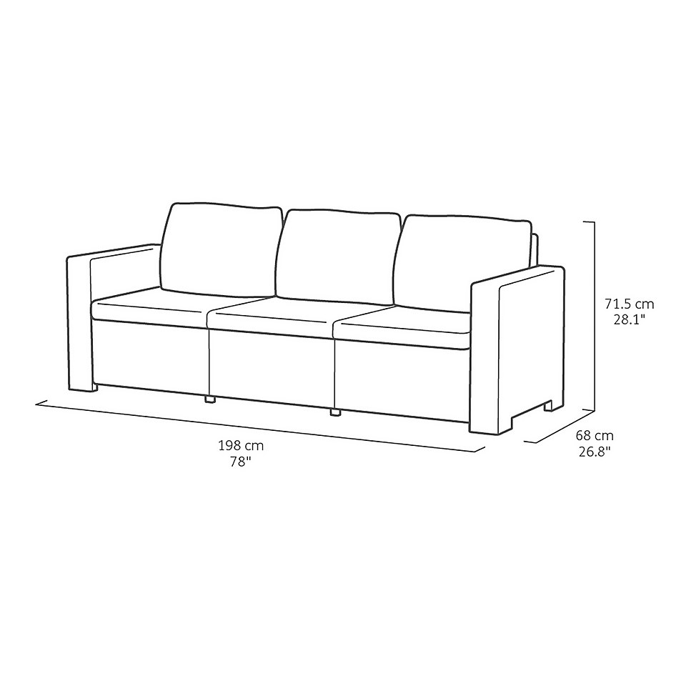 Keter California 4 Seater Outdoor Garden Furniture Chaise Lounge Set Graphite With Grey Cushions Homebase