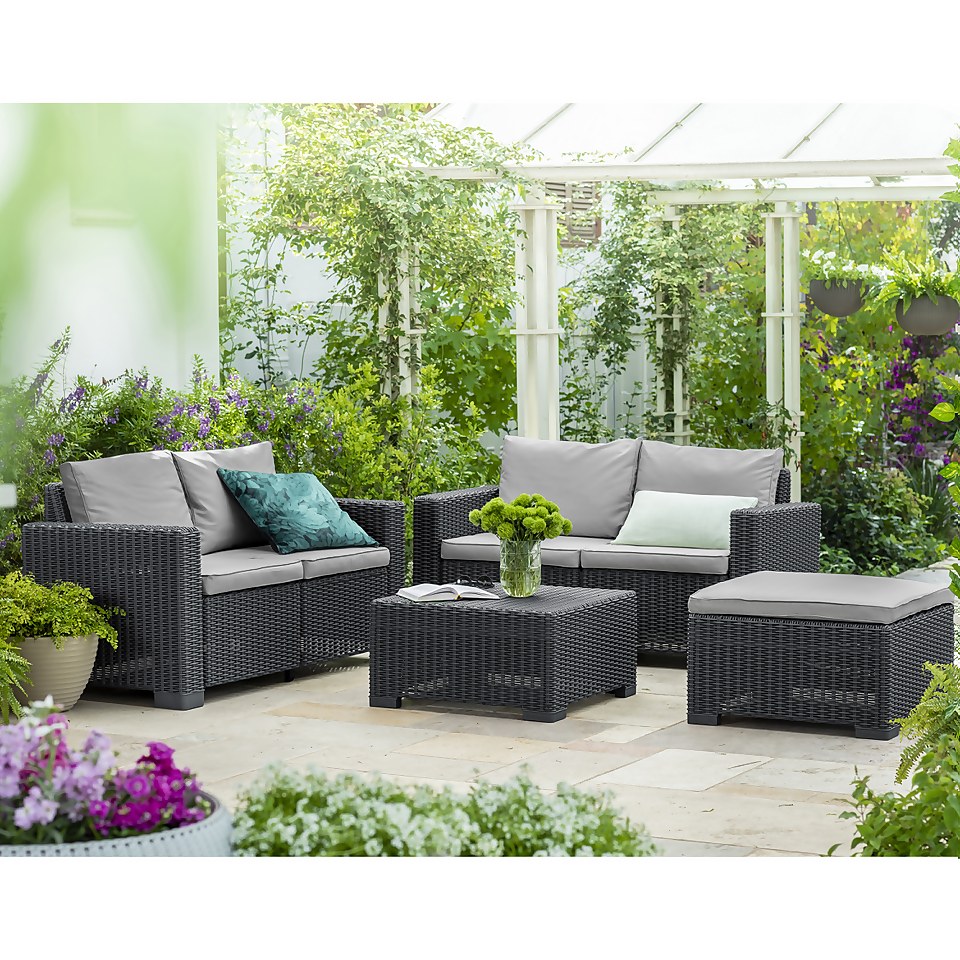 Keter California 5 Seater Double Sofa Outdoor Garden Furniture Lounge