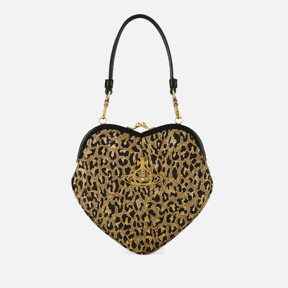 Vivienne Westwood Belle Leopard Lurex Heart Frame Purse
