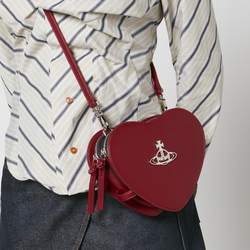 Vivienne Westwood Handbag Orb Red Metalic Heart Shape Perfect