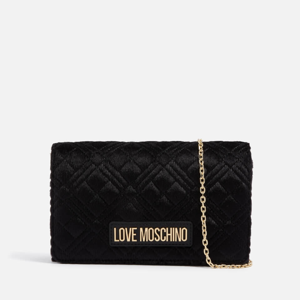 Love Moschino Classic Quilt Chain Faux Fur Crossbody Bag