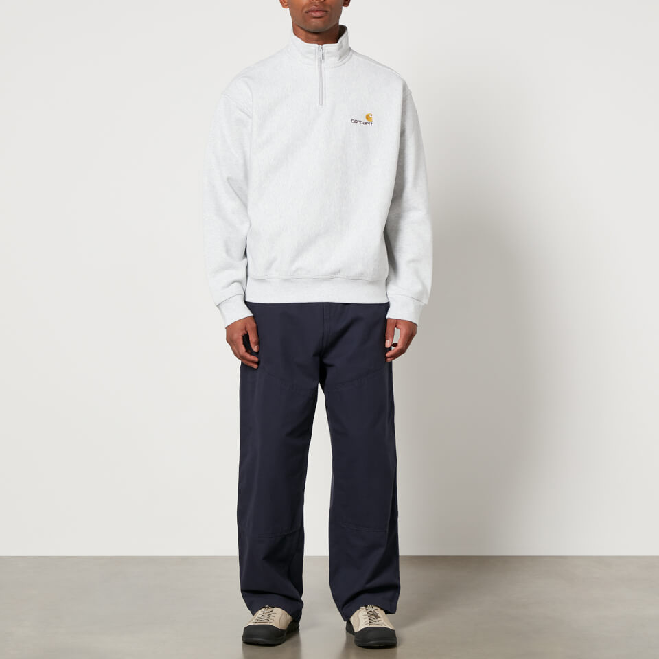 Carhartt WIP Half Zip American Script Cotton Blend Jersey Sweatshirt S Coggles