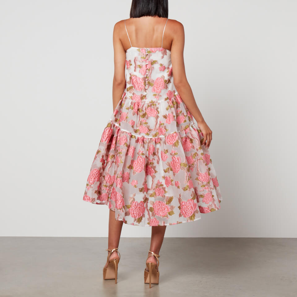 Sister Jane Dream Tulipa Floral-Jacquard Midi Dress - XS/UK