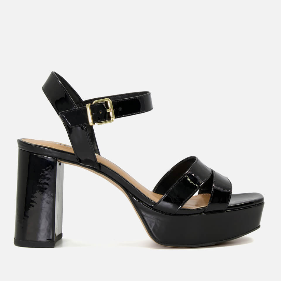 Dune Molten Leather Mid-Platform Sandals