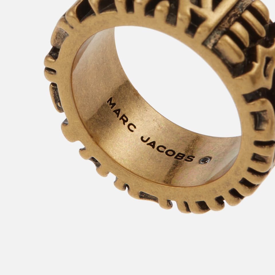 Marc Jacobs Monogram Engraved Gold-Tone Ring