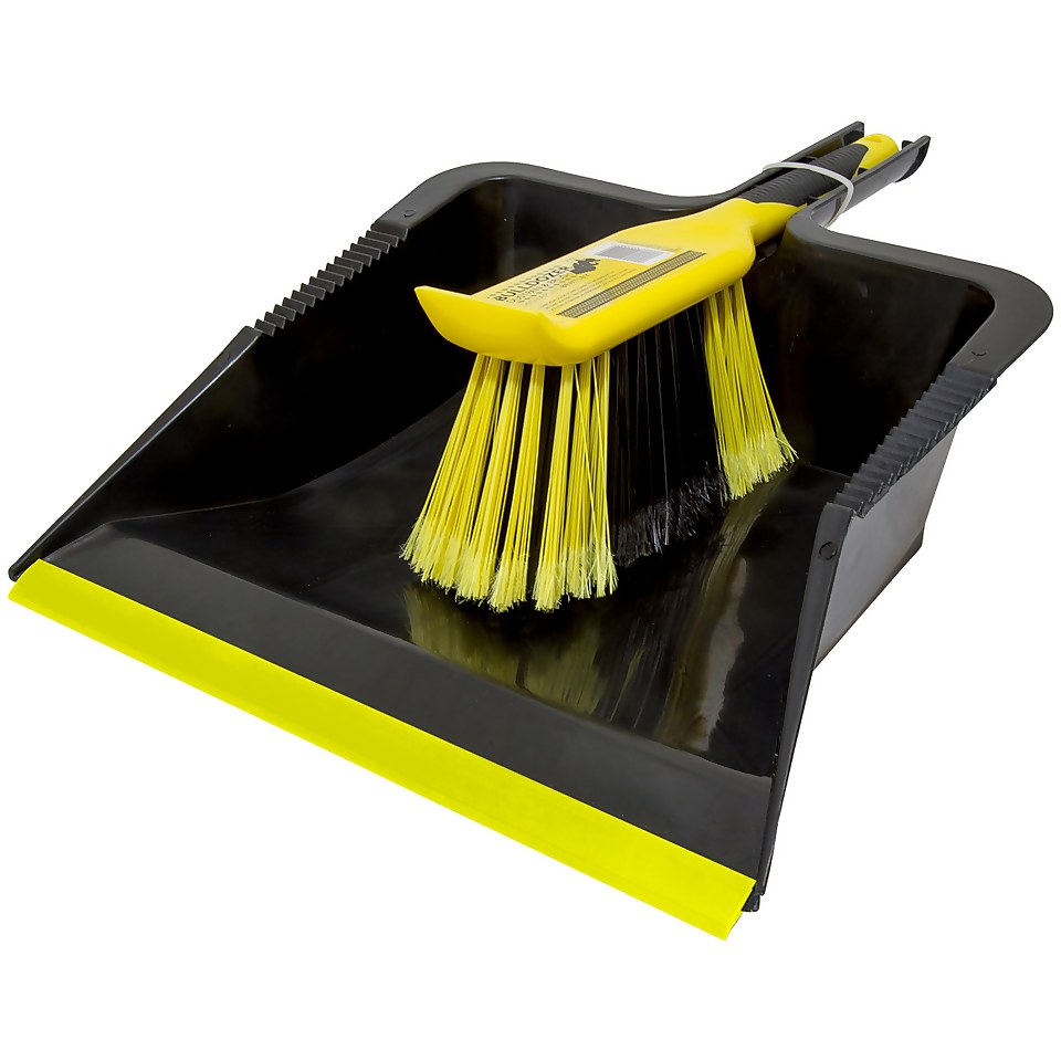 Bulldozer Heavy Duty Dustpan and Brush Set Homebase