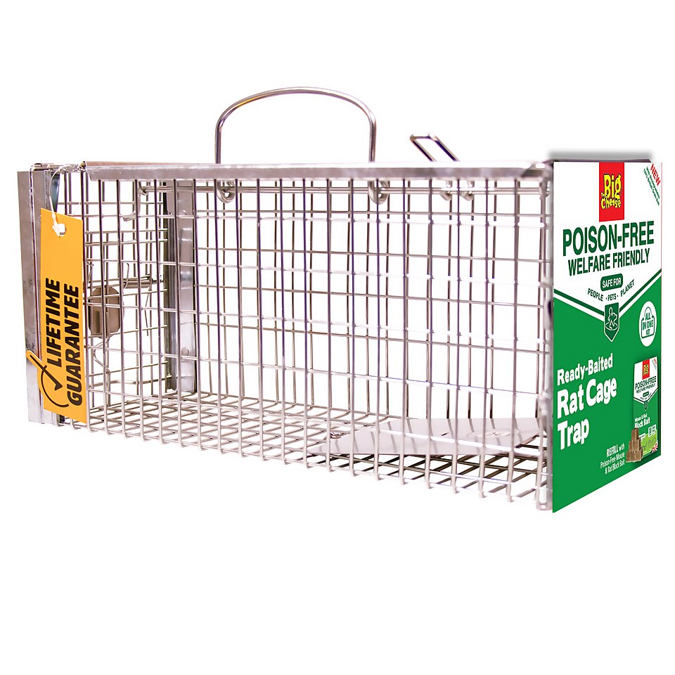 The Big Cheese Ready-Baited Rat Cage Trap, Humane and Poison Free