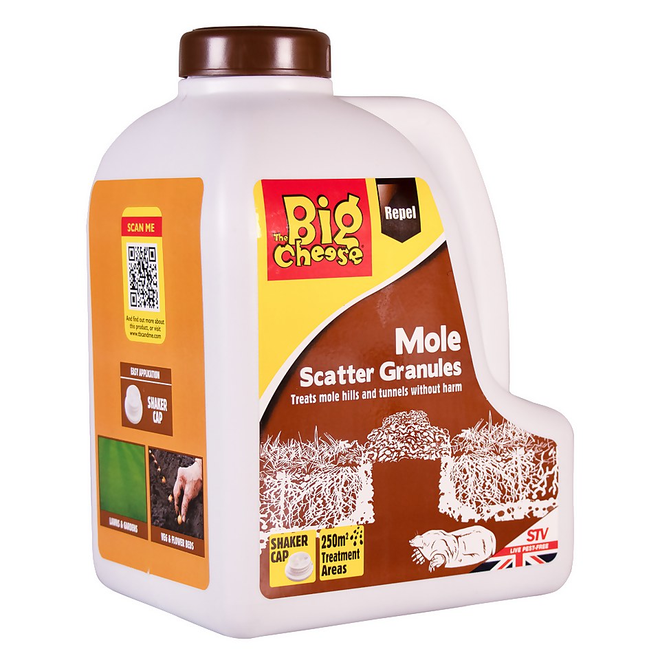 The Big Cheese Mole Scatter Granules 2.5kg - Humane Natural Mole Deterrent
