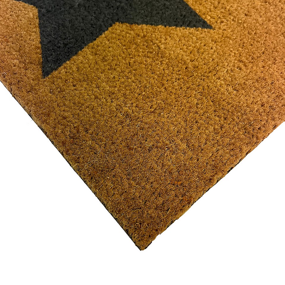 Star Design PVC & Coir Doormat - 39 x 59cm