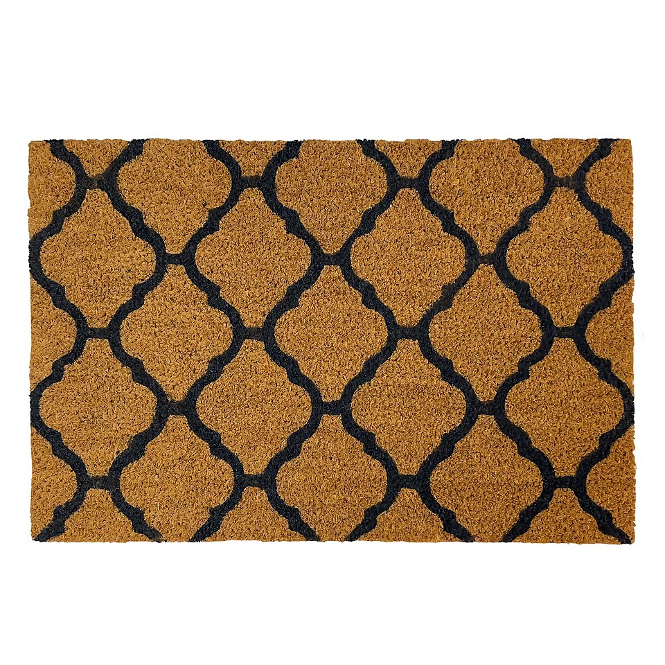 Trellis Design PVC & Coir Doormat - 39 x 59cm