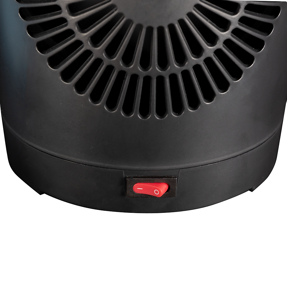 Homebase Ceramic Mini Fan Heater in Black - 1200W