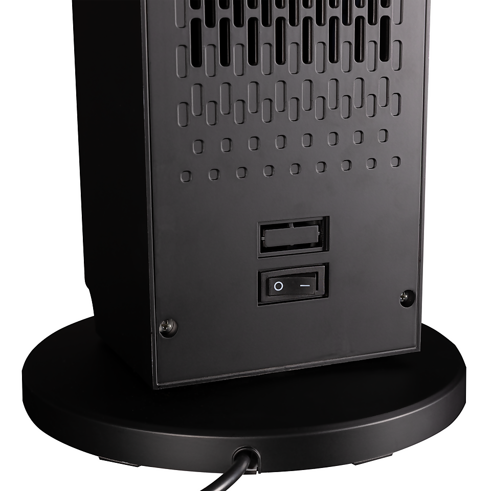 Homebase Ceramic Mini Tower Fan Heater in Black - 2000W