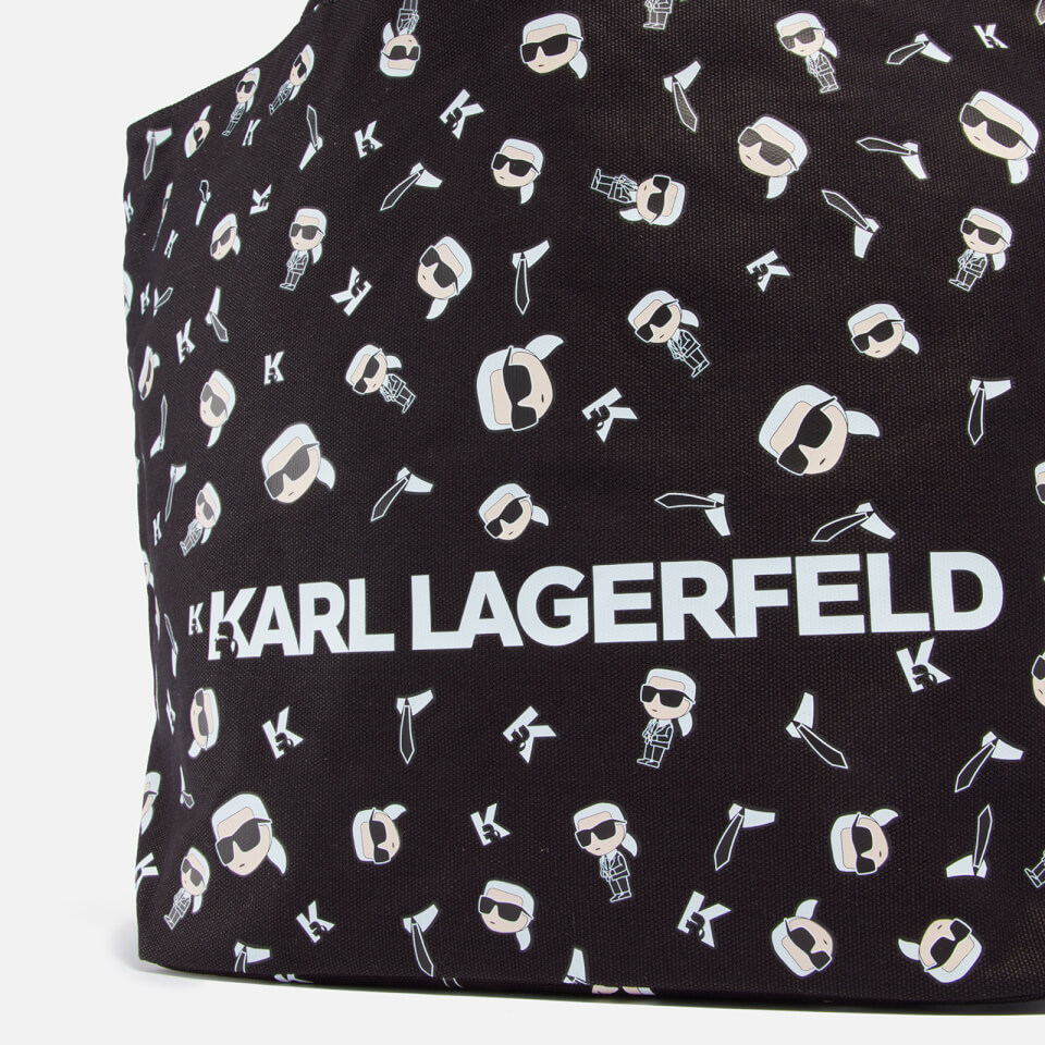 Karl Lagerfeld Ikonik 2.0 Canvas Tote Bag Black