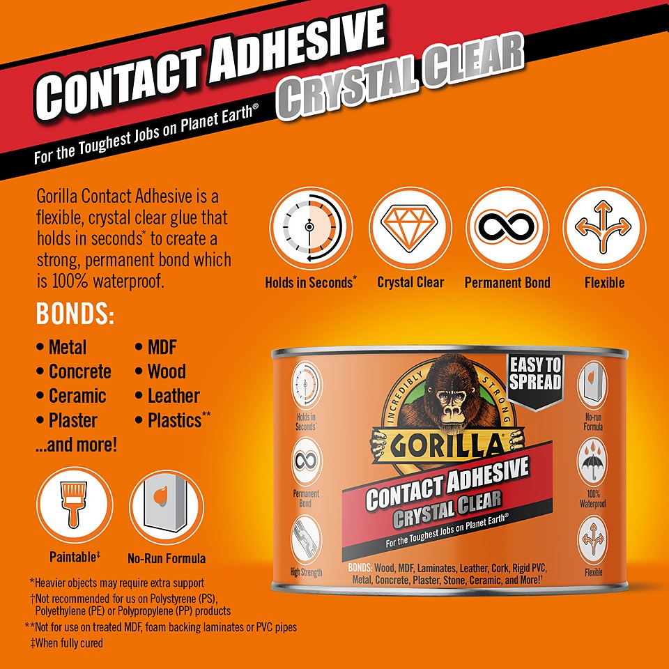 Gorilla Contact Adhesive Clear - 250ml