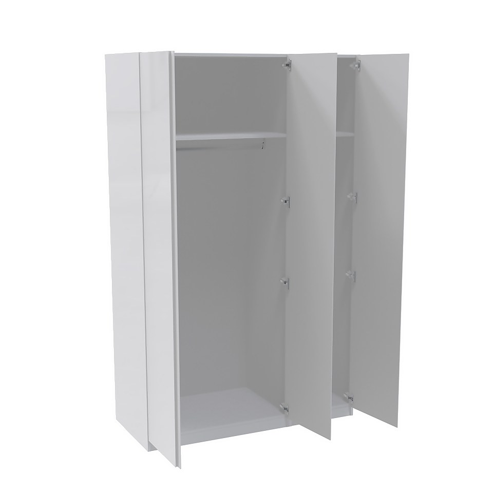 House Beautiful Escape Triple Wardrobe Bedroom Set, White Carcass
