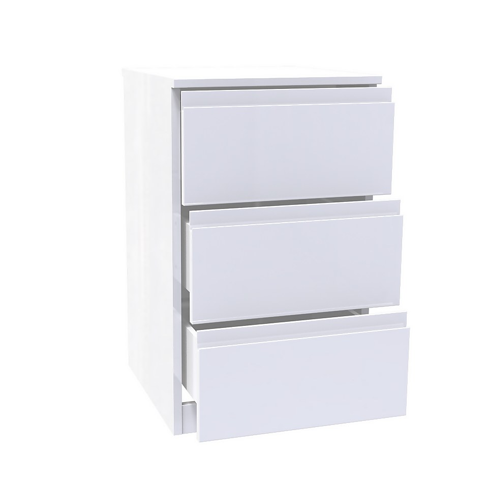 House Beautiful Escape Triple Wardrobe Bedroom Set, White Carcass