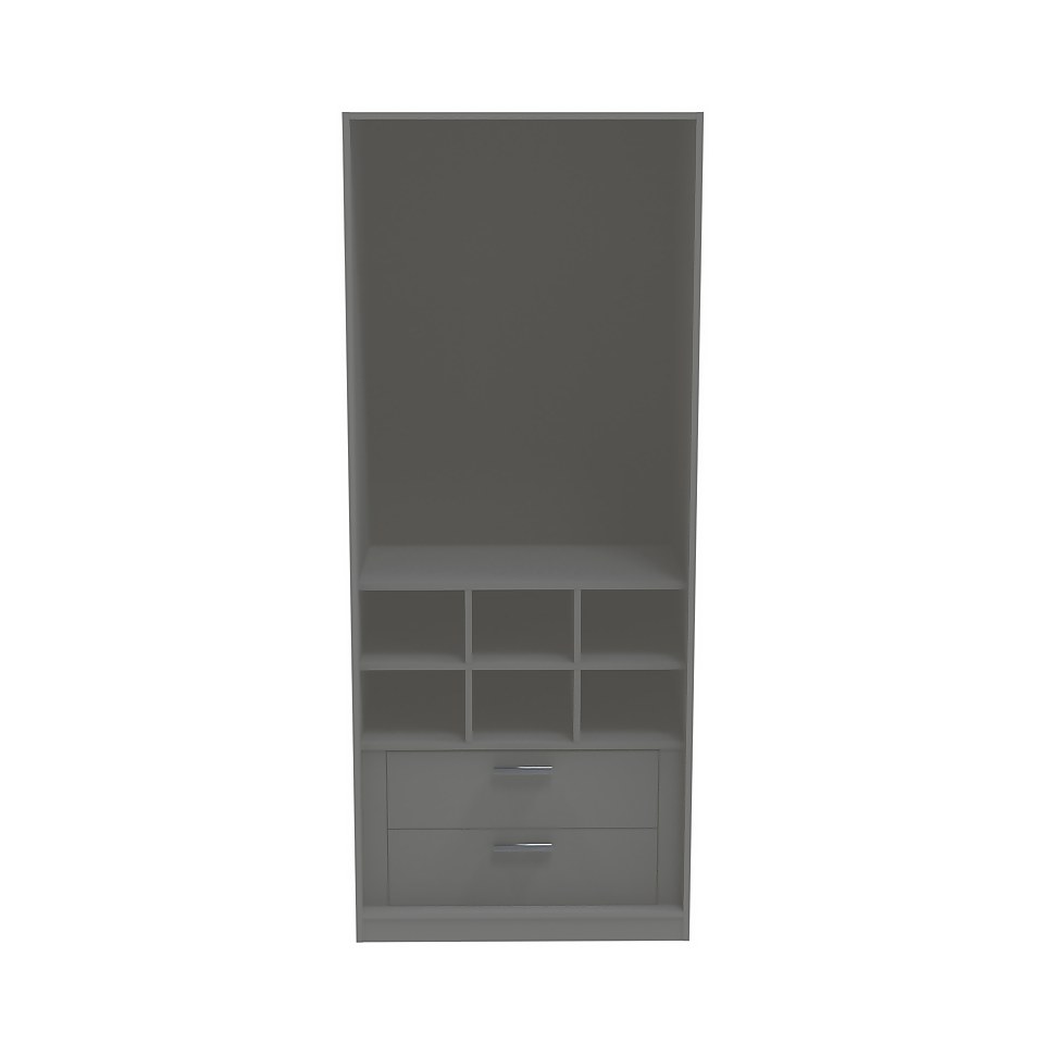 House Beautiful Escape Triple Wardrobe Bedroom Set, Grey Carcass