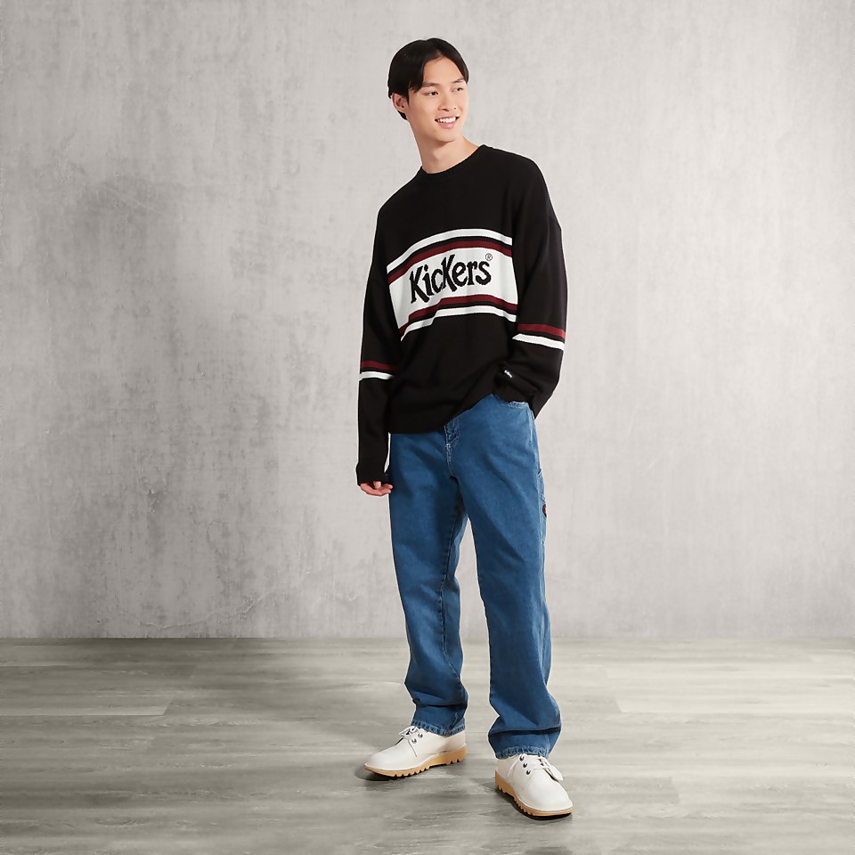 Men's Knit Jumper with Chest Logo Black