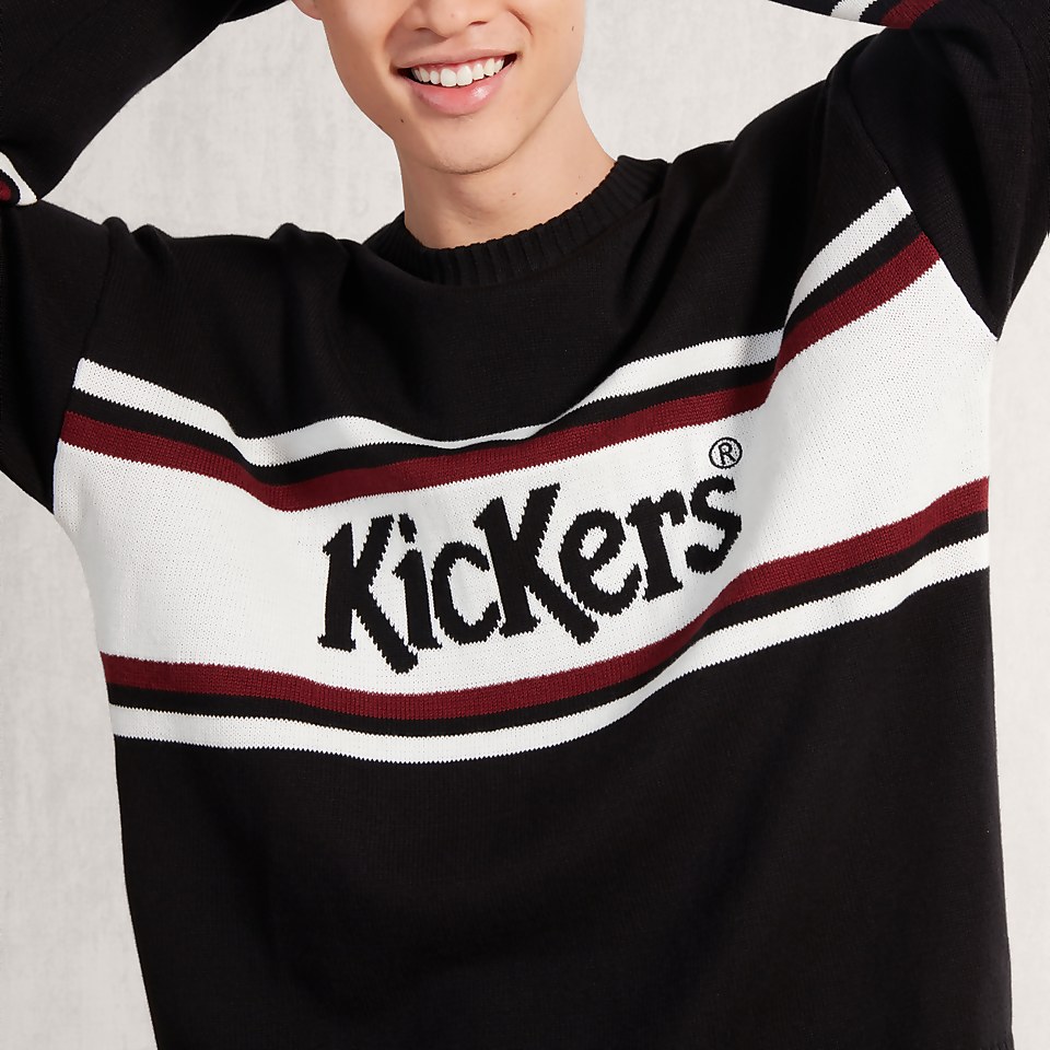 Men's Knit Jumper with Chest Logo Black