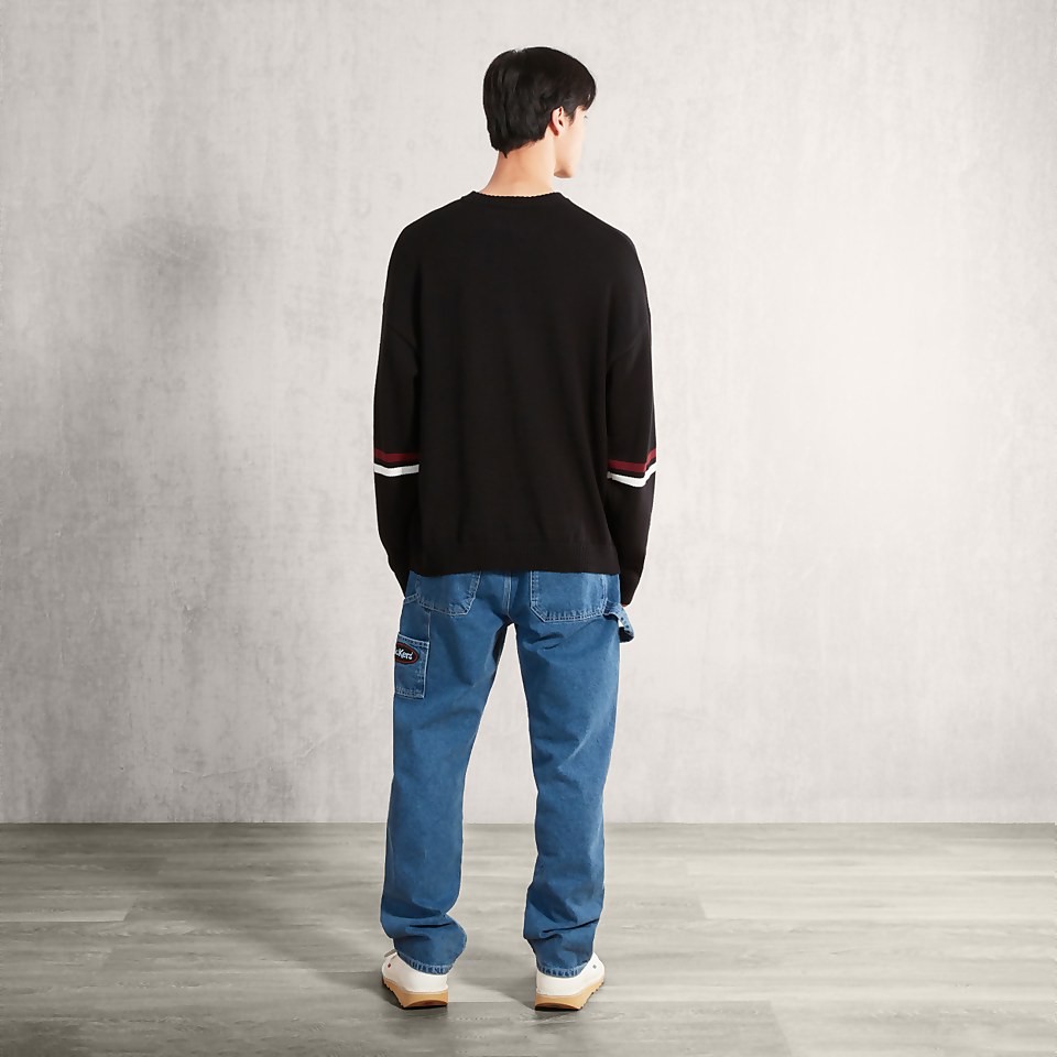 Men's Knit Jumper with Chest Logo Black