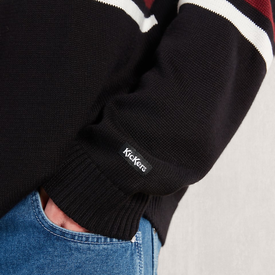 Men's Knit Jumper with Chest Logo Black