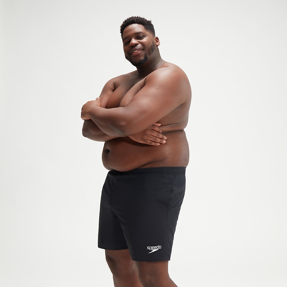 Men's Plus Size Essential 16" Swim Shorts Black