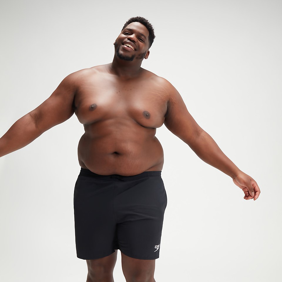 Men's Plus Size Essential 16" Swim Shorts Black