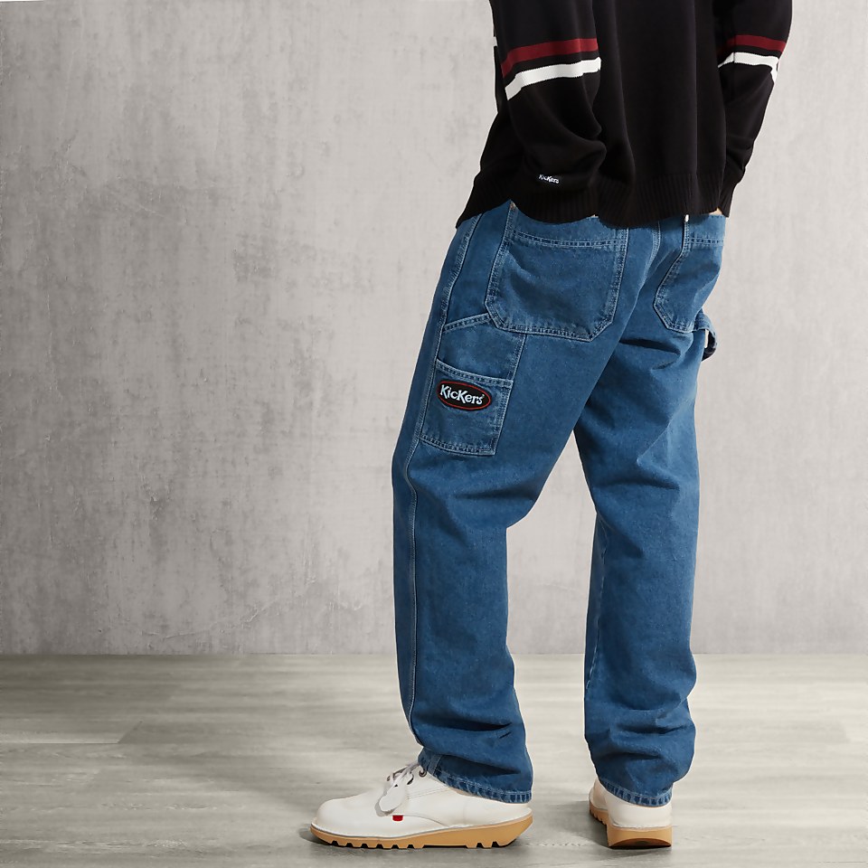Men's Mid Wash Carpenter Jeans Blue